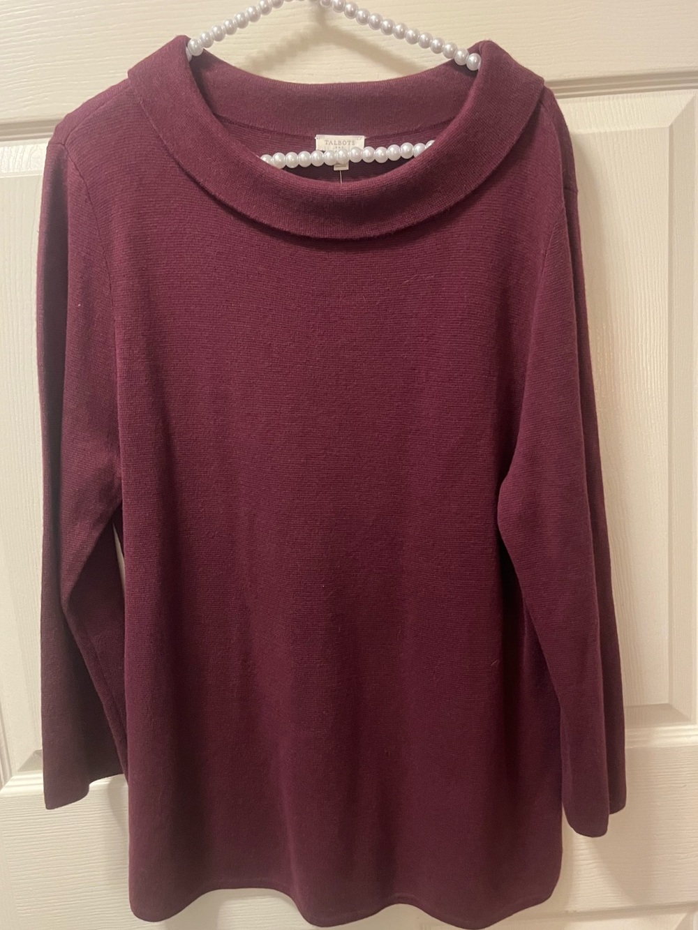 Talbots XL Burgundy Cowl Neck Knit Sweater Long Sleeve NWT Women’s Pullover